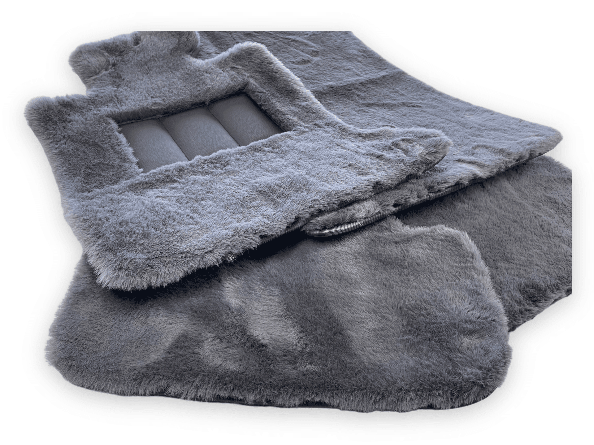 Dark Gray Sheepskin Floor Mats For Rolls Royce Phantom 2003–2016 Er56 Design Brand - AutoWin