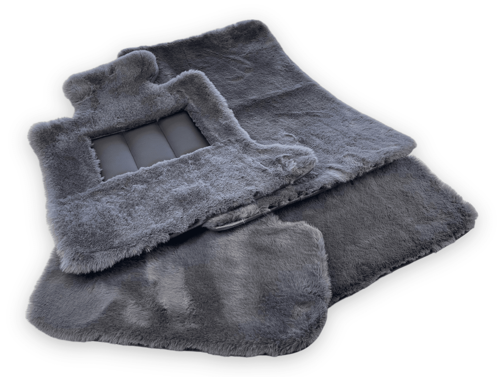 Dark Gray Sheepskin Floor Mats For Rolls Royce Shadow 1965-1977 Er56 Design Brand - AutoWin