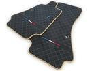 Floor Mats For Bugatti Chiron Alcantara Leather Gold Edition - AutoWin