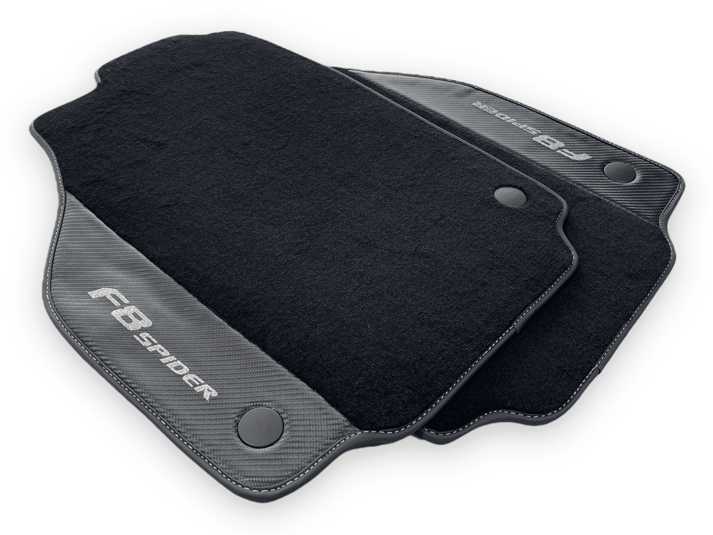 Floor Mats For Ferrari F8 Spider 2019-2022 With Carbon Fiber Leather - AutoWin