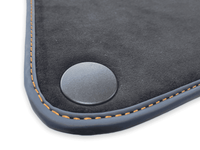 Floor Mats For McLaren 600LT (2018-2020) Alcantara Black Tailored Carpets With Orange Sewing - AutoWin