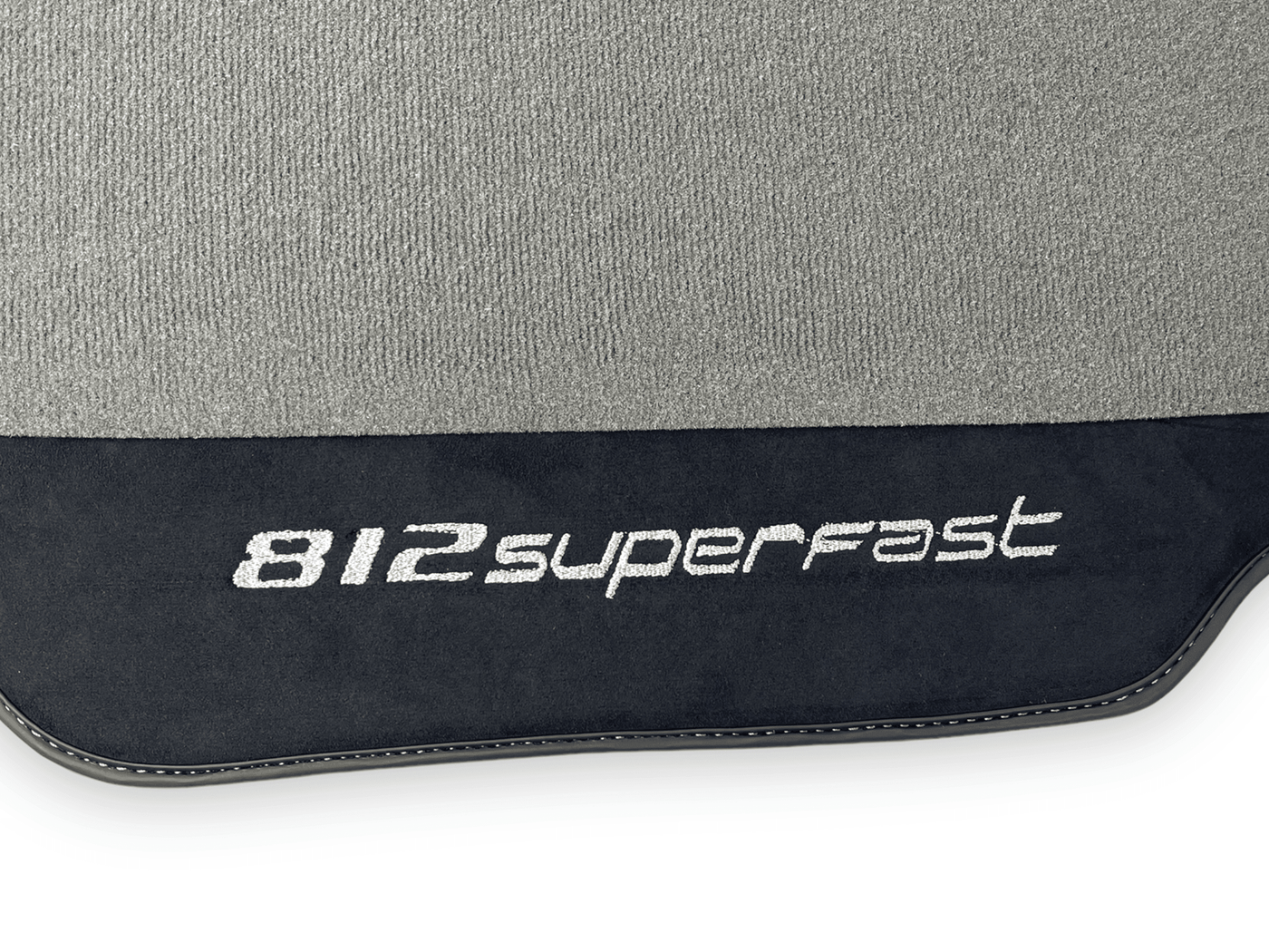 Gray Floor Mats For Ferrari 812 Superfast With Alcantara Leather - AutoWin
