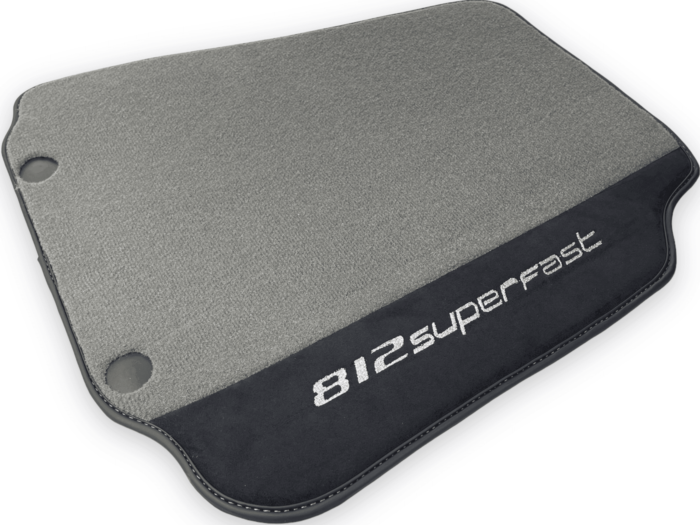 Gray Floor Mats For Ferrari 812 Superfast With Alcantara Leather - AutoWin