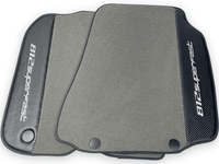 Gray Floor Mats For Ferrari 812 Superfast With Carbon Fiber Leather - AutoWin