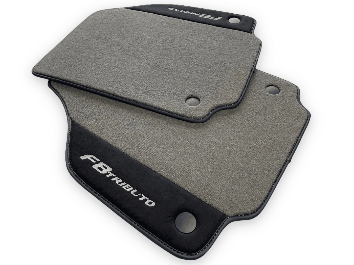 Gray Floor Mats For Ferrari F8 Tributo 2019-2022 With Alcantara Leather - AutoWin
