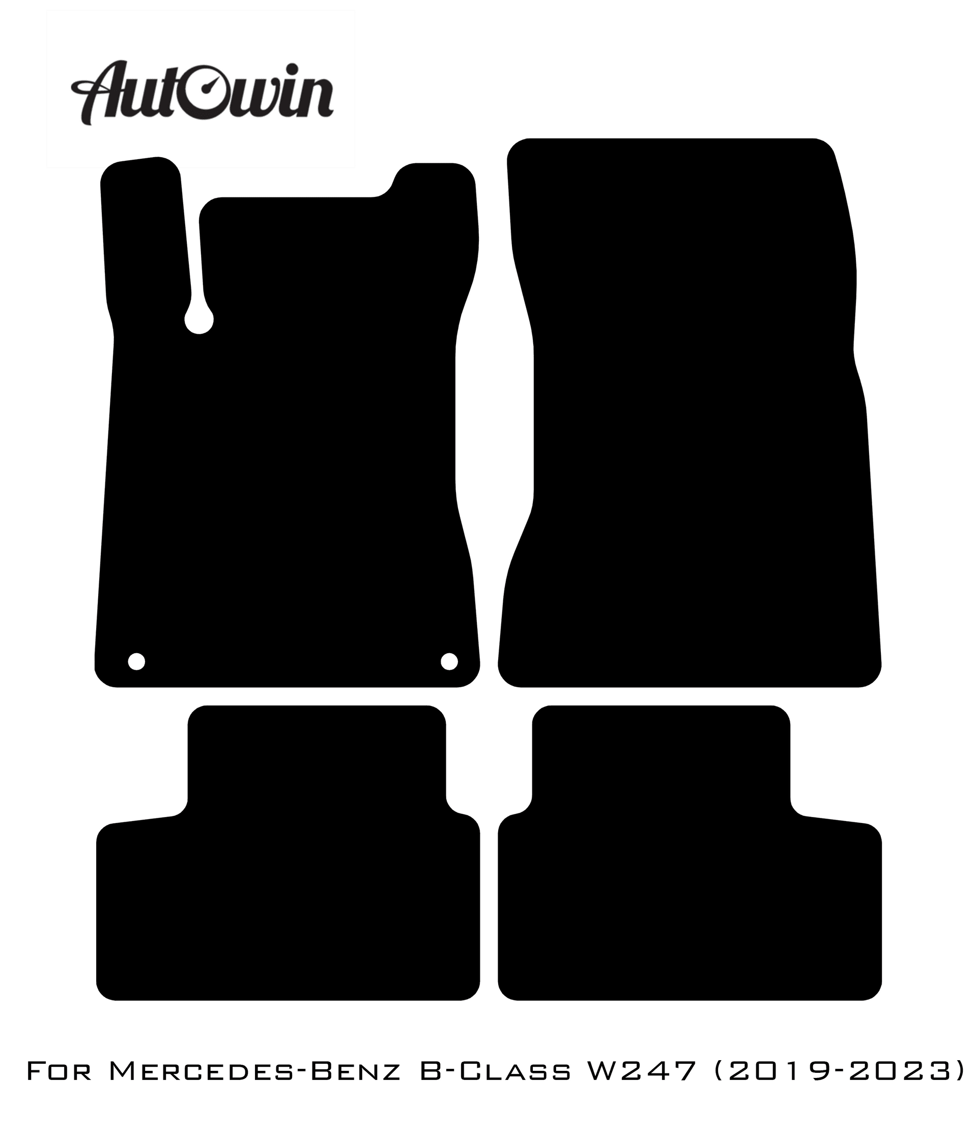 Gray Floor Mats For Mercedes Benz B-Class W247 (2019-2023) | Limited Edition - AutoWin