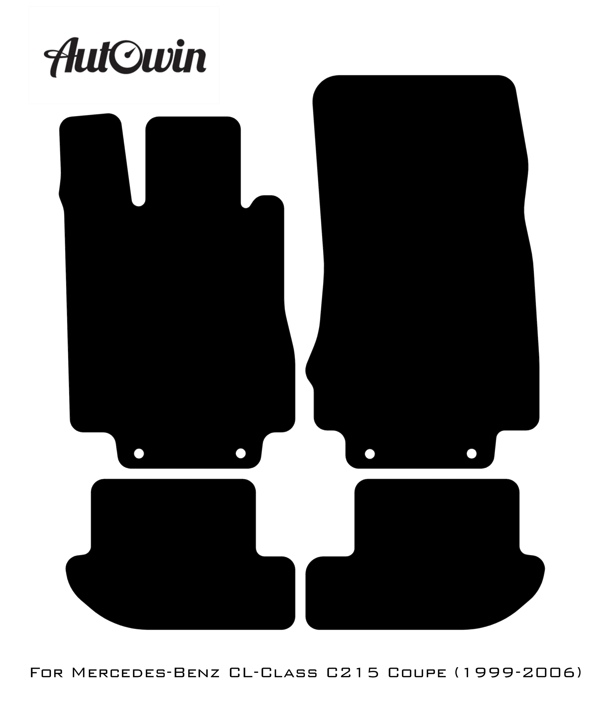 Gray Luxury Floor Mats For Mercedes Benz CL-Class C215 Coupe (1999-2006) | ER56 Design - AutoWin