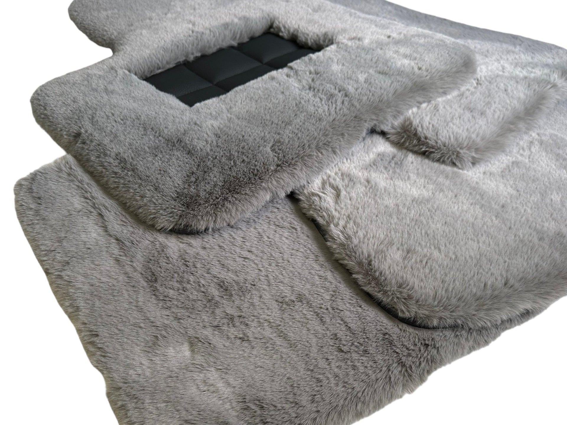 Gray Sheepskin Floor Mats For Rolls Royce Cullinan Rr31 2018-2023 Er56 Design Brand - AutoWin