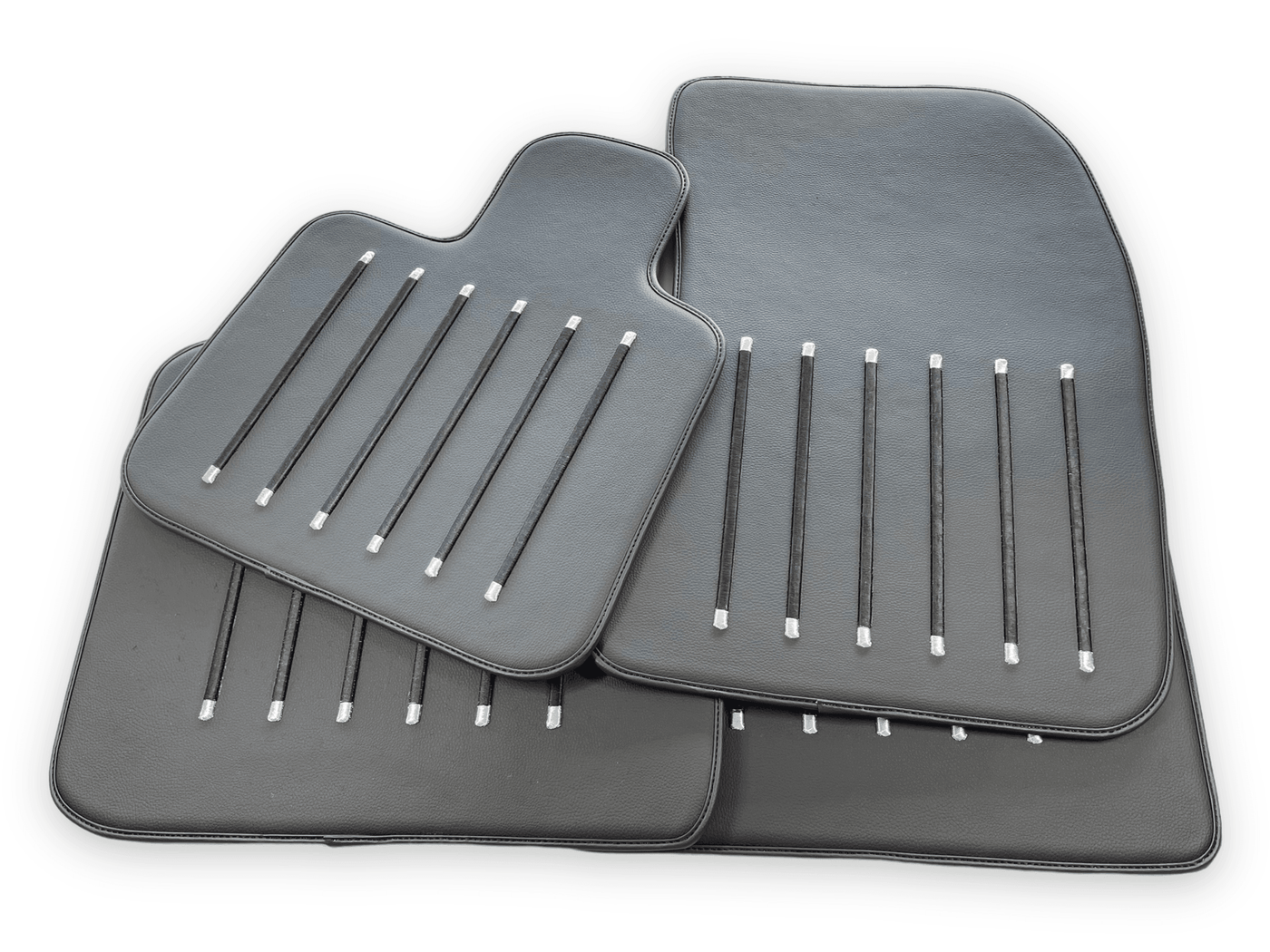 Leather Floor Mats For Rolls Royce Black Badge Cullinan Rr31 2018-2023 Black - AutoWin