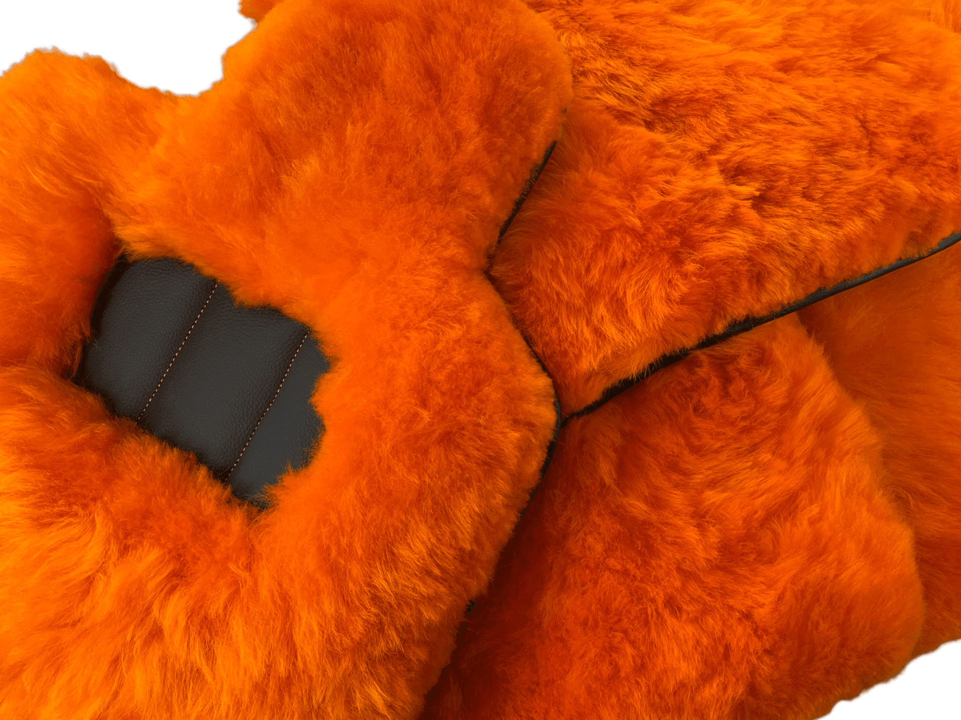 Orange Sheepskin Floor Mats For Rolls Royce Dawn Rr6 2016-2023 Er56 Design Brand - AutoWin