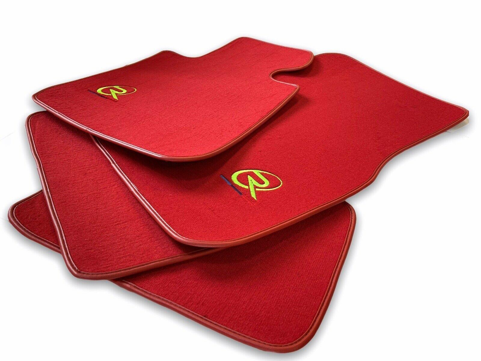 Red Floor Mats For BMW 3 Series E46 4-door Sedan ROVBUT Brand Tailored Set Perfect Fit Green SNIP Collection - AutoWin