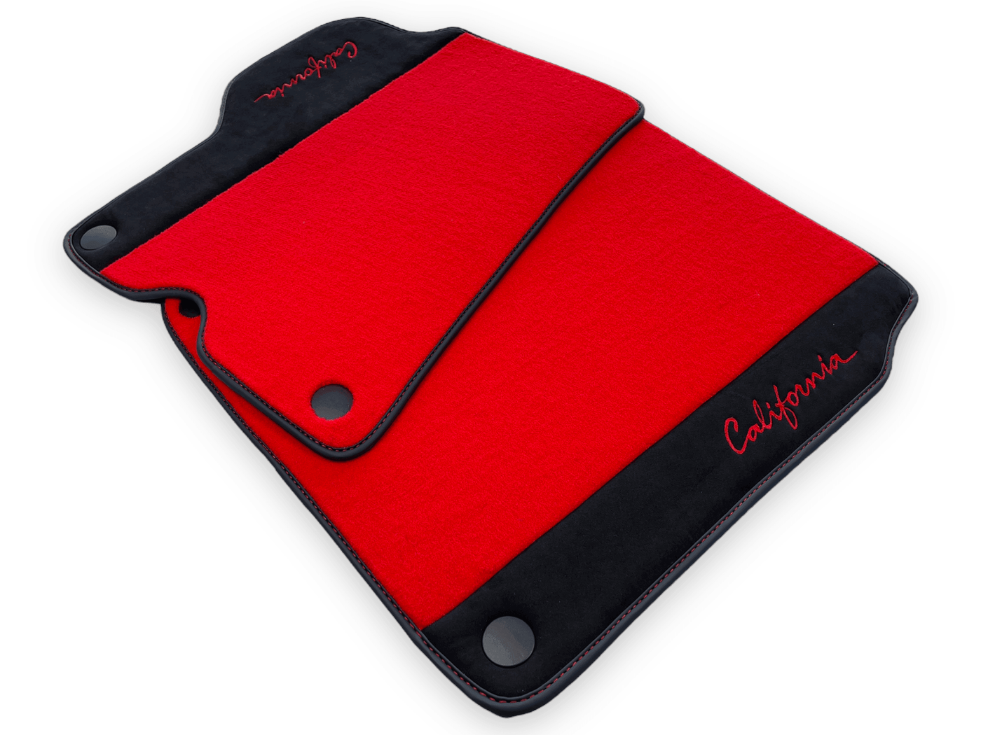 Red Floor Mats For Ferrari California 2008-2014 With Alcantara - AutoWin