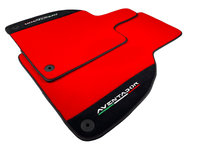 Red Floor Mats for Lamborghini Aventador With Alcantara Leather - AutoWin