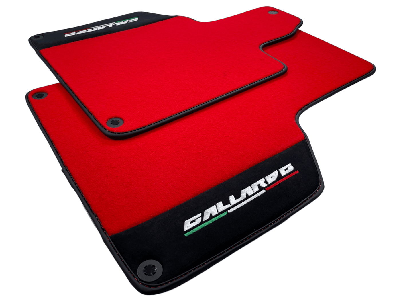 Red Floor Mats for Lamborghini Gallardo With Alcantara Leather - AutoWin