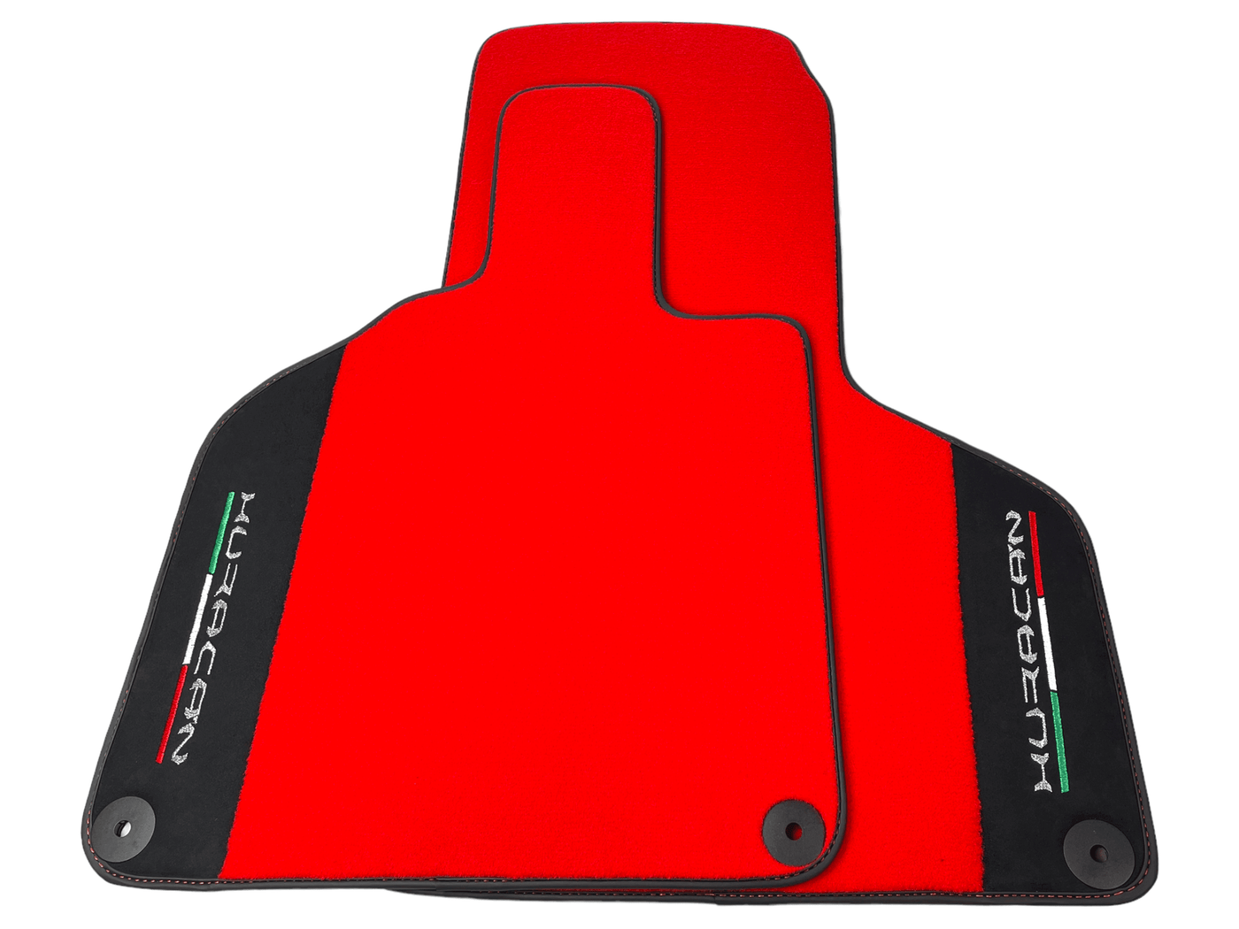 Red Floor Mats for Lamborghini Huracan With Alcantara Leather - AutoWin