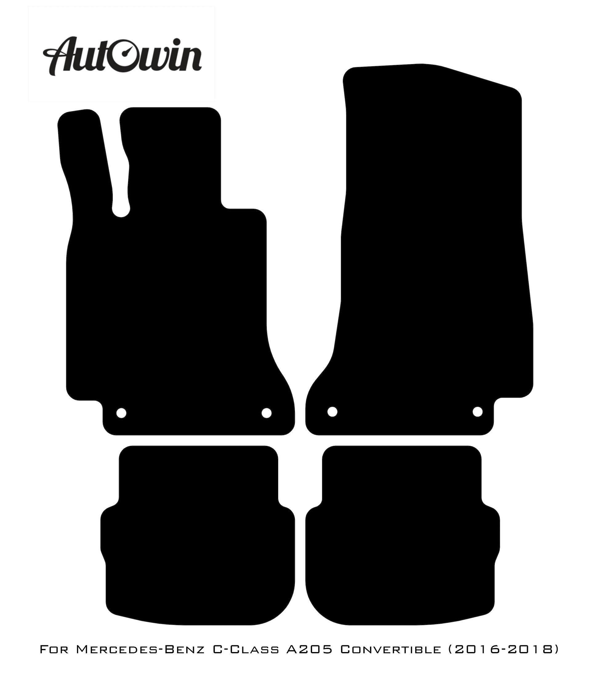 Red Floor Mats For Mercedes Benz C-Class A205 Convertible (2016-2018) | Limited Edition - AutoWin