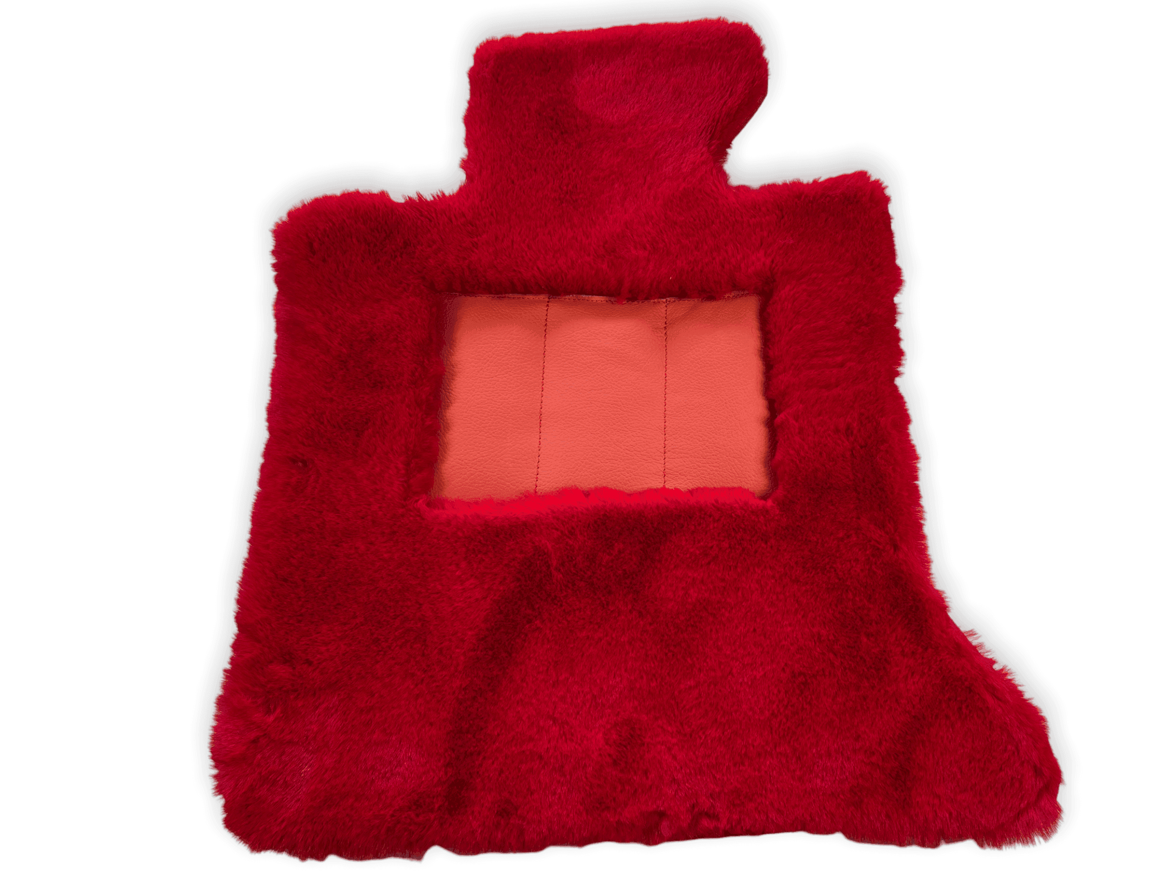 Red Sheepskin Floor Mats For Rolls Royce Phantom VIII (2017-2024) Design Brand - AutoWin