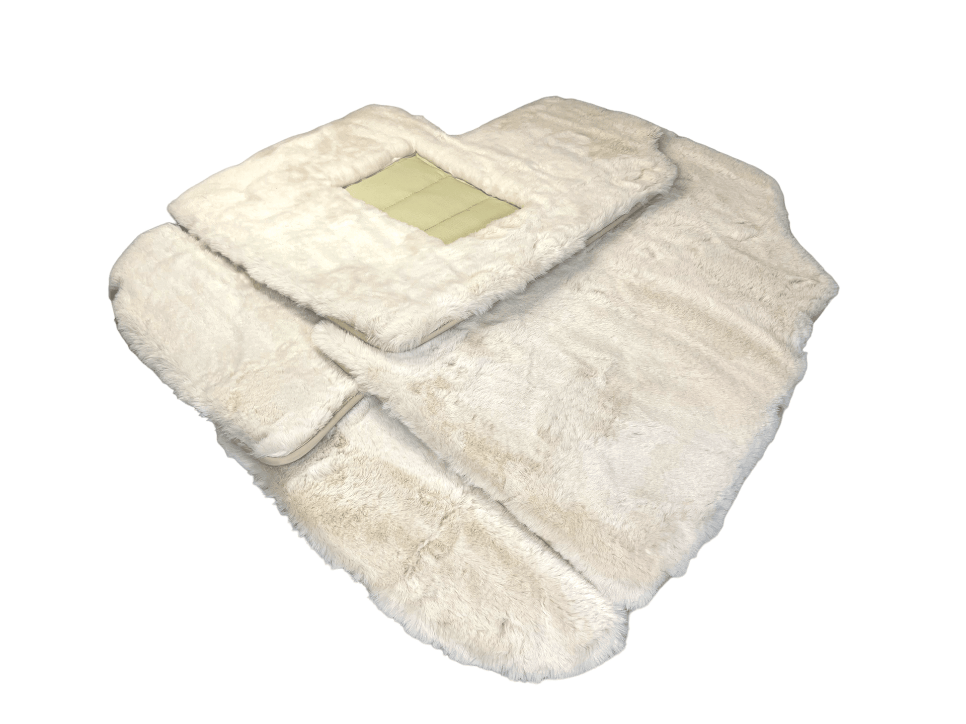 White Sheepskin Floor Mats For Bentley Continental GT (2003–2011) Er56 Design - AutoWin