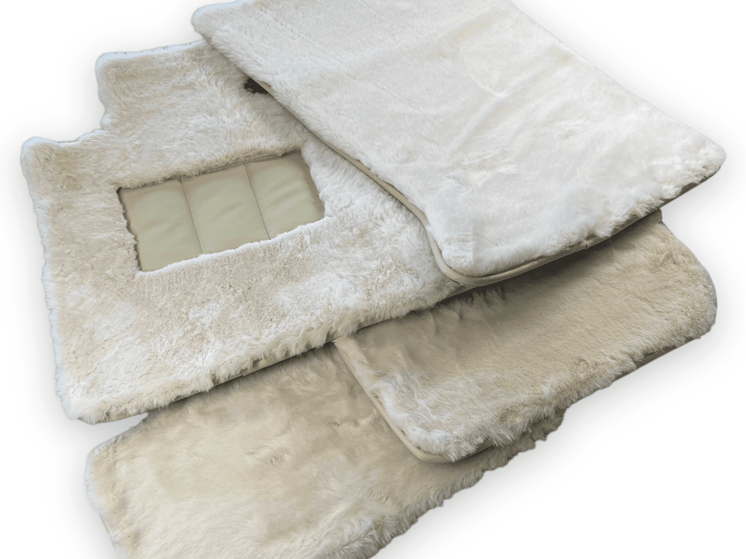 White Sheepskin Floor Mats For Rolls Royce Phantom Drophead Coupe - AutoWin